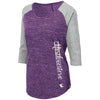 Northwestern University Wildcats Colosseum Ladies Purple/Heather Grey Pisa 3/4 Sleeve T-Shirt