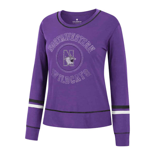 Northwestern University Wildcats Colosseum Ladies Heatherow L/S Tee