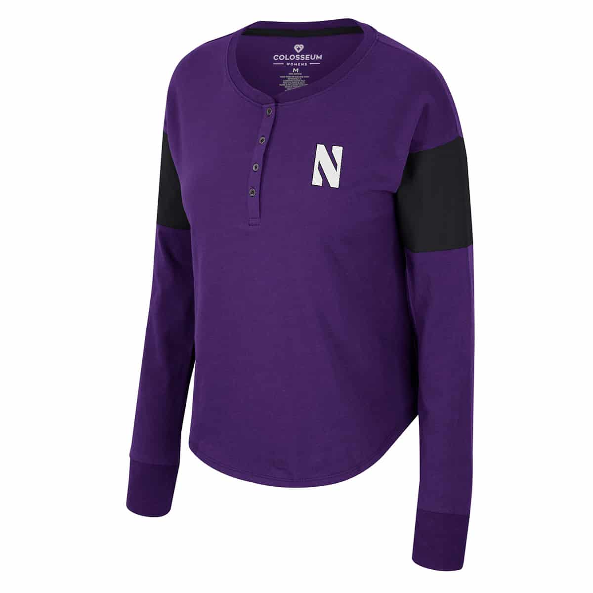 Northwestern University Wildcats Colosseum Ladies Cheryl L/S Henley