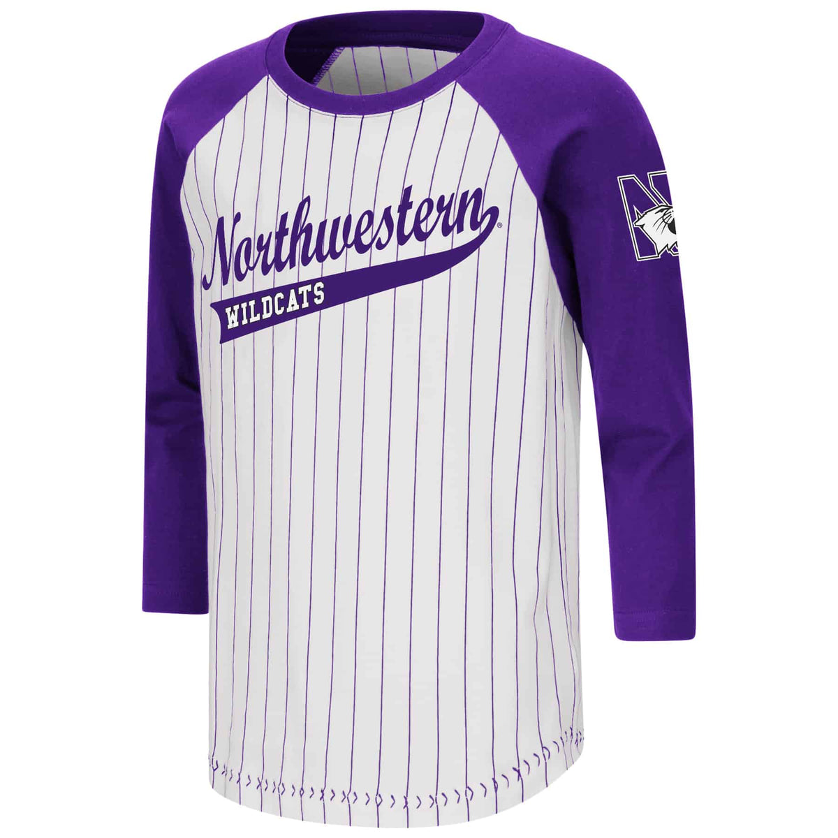 Northwestern University Wildcats Colosseum Youth Stone Age 3/4 Sleeve Tee