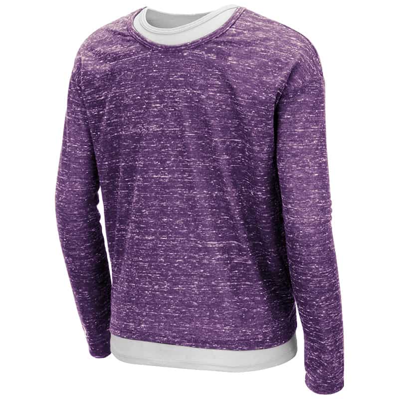 Northwestern University Wildcats Colosseum Girls Brain Double Layer L/S Tee With Sewn Northwestern Wildcats Design-Back