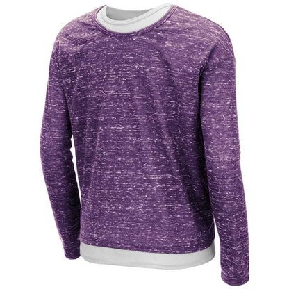 Northwestern University Wildcats Colosseum Girls Brain Double Layer L/S Tee With Sewn Northwestern Wildcats Design-Back