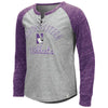 Northwestern University Wildcats Colosseum Girls Rita Lace Up L/S Tee With N-Cat Design