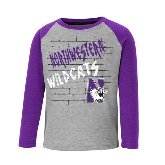 Northwestern University Wildcats Colosseum Toddler Boys East End L/S Raglan