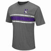 Northwestern University Wildcats Colosseum Men's Heather Charcoal Swipurpleh S/S T-Shirt with N-Cat Design