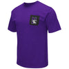 Northwestern University Wildcats Colosseum Mens Purple Banya S/S Pocket T-Shirt with N-Cat Design