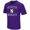 Northwestern University Wildcats Colosseum Men's Purple Fun Run S/S T-Shirt with Stylized N Design