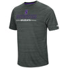 Northwestern University Wildcats Colosseum Men's Charcoal Heather The Line Up S/S T-Shirt with Stylized N Design