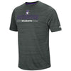 Northwestern University Wildcats Colosseum Men's Charcoal Heather The Line Up S/S T-Shirt with N-Cat Design