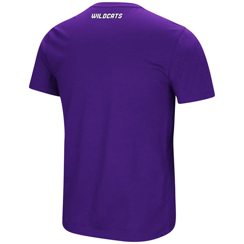 Northwestern University Wildcats Colosseum Men's Purple Men's Water Boy S/S T-Shirt with N-Cat Design-Back