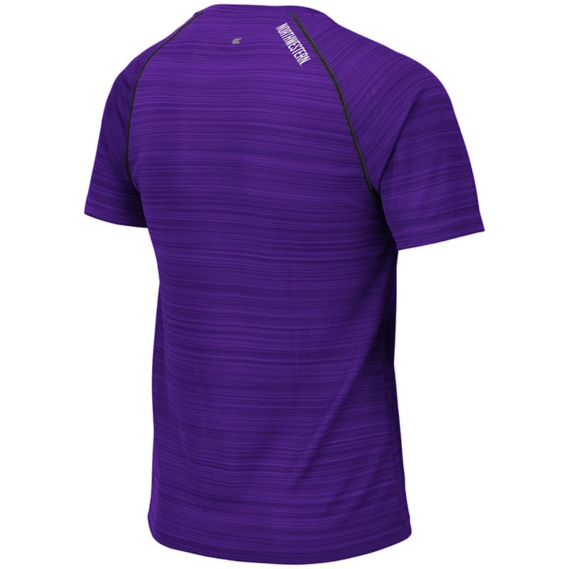 Northwestern University Wildcats Colosseum Men's Purple Daru S/S T-Shirt with N-Cat Design-Back