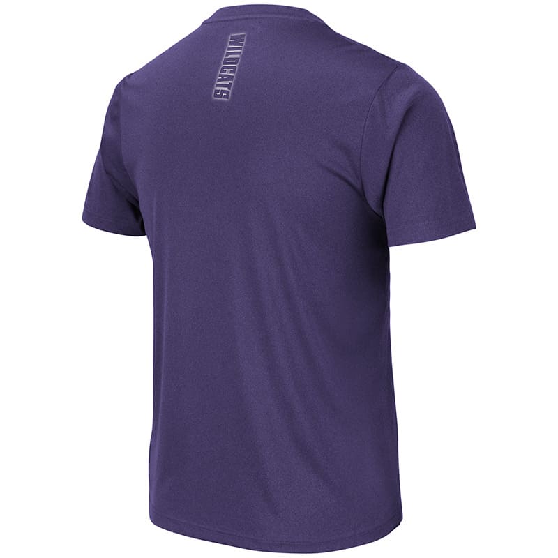 Northwestern University Wildcats Colosseum Men's Purple Hamilton S/S T-Shirt with N-Cat Design-Back