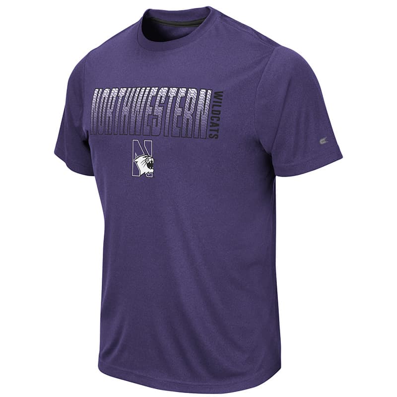 Northwestern University Wildcats Colosseum Men's Purple Hamilton S/S T-Shirt with N-Cat Design