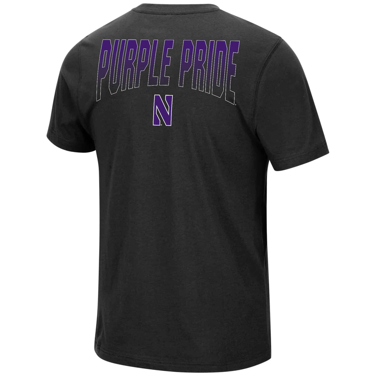 Northwestern University Wildcats Colosseum Men's Black Eagleton S/S Tee -Back