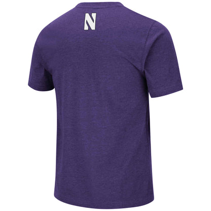 Northwestern University Wildcats Colosseum Men's Purple Swanson S/S Tee-Back