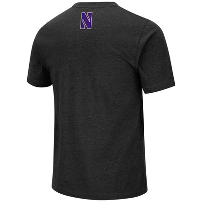 Northwestern University Wildcats Colosseum Men's Black Swanson S/S Tee-Back