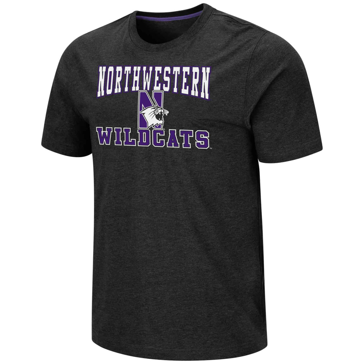 Northwestern University Wildcats Colosseum Men's Black Swanson S/S Tee