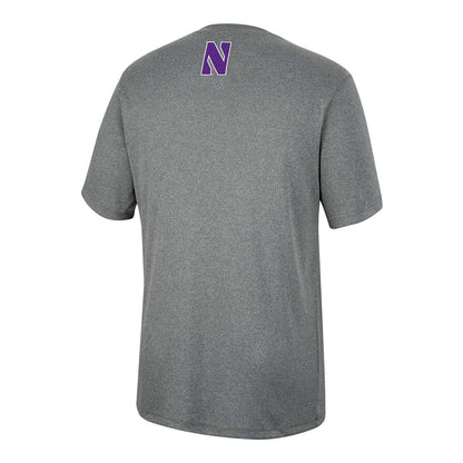 Northwestern University Wildcats Colosseum Men's High Pressure S/S Tee - Back Side