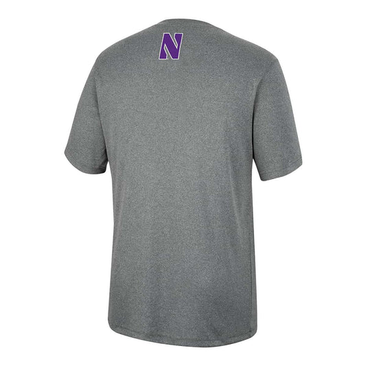 Northwestern University Wildcats Colosseum Men's High Pressure S/S Tee - Back Side