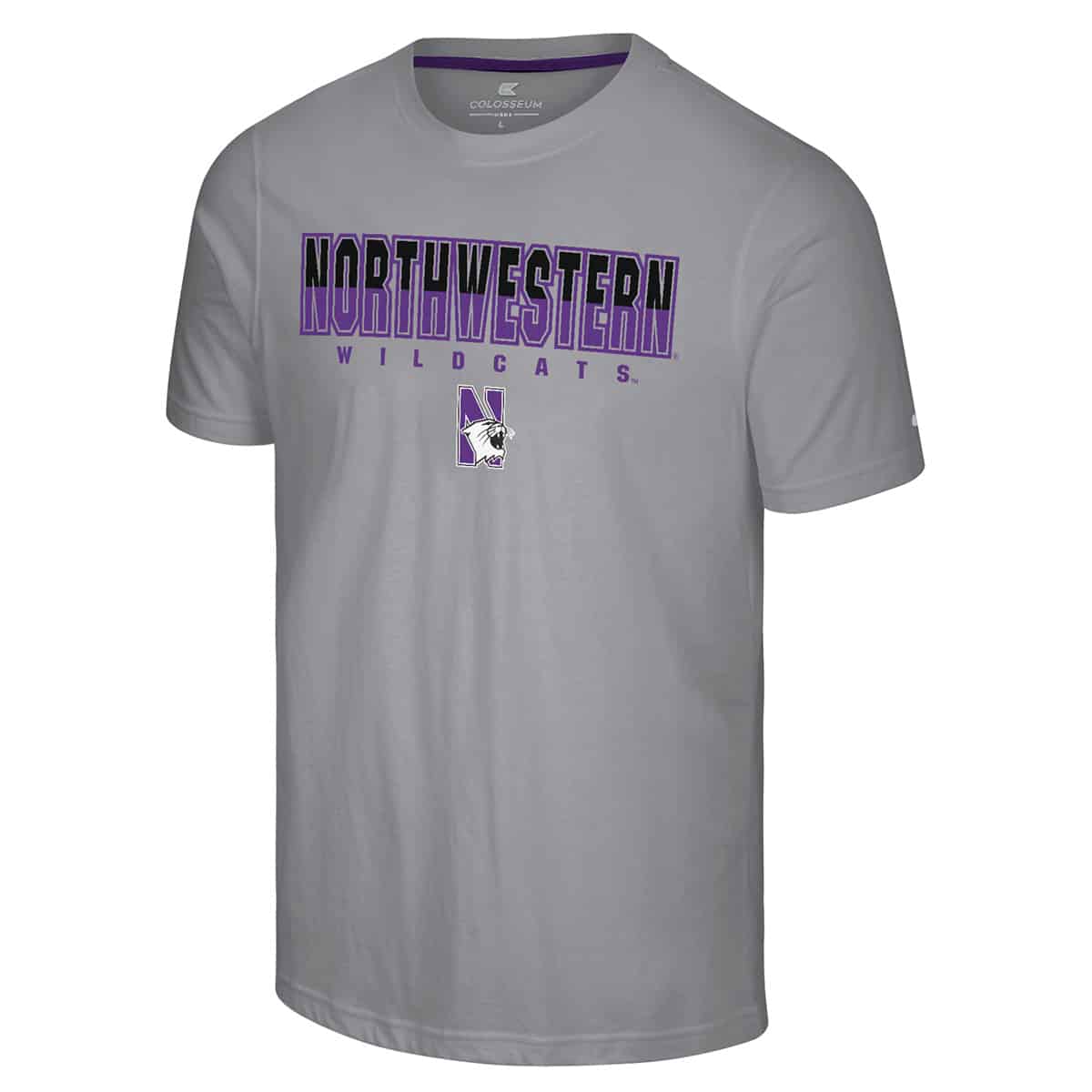 Northwestern University Wildcats Colosseum Men's Black/Purple Crane S/S Tee