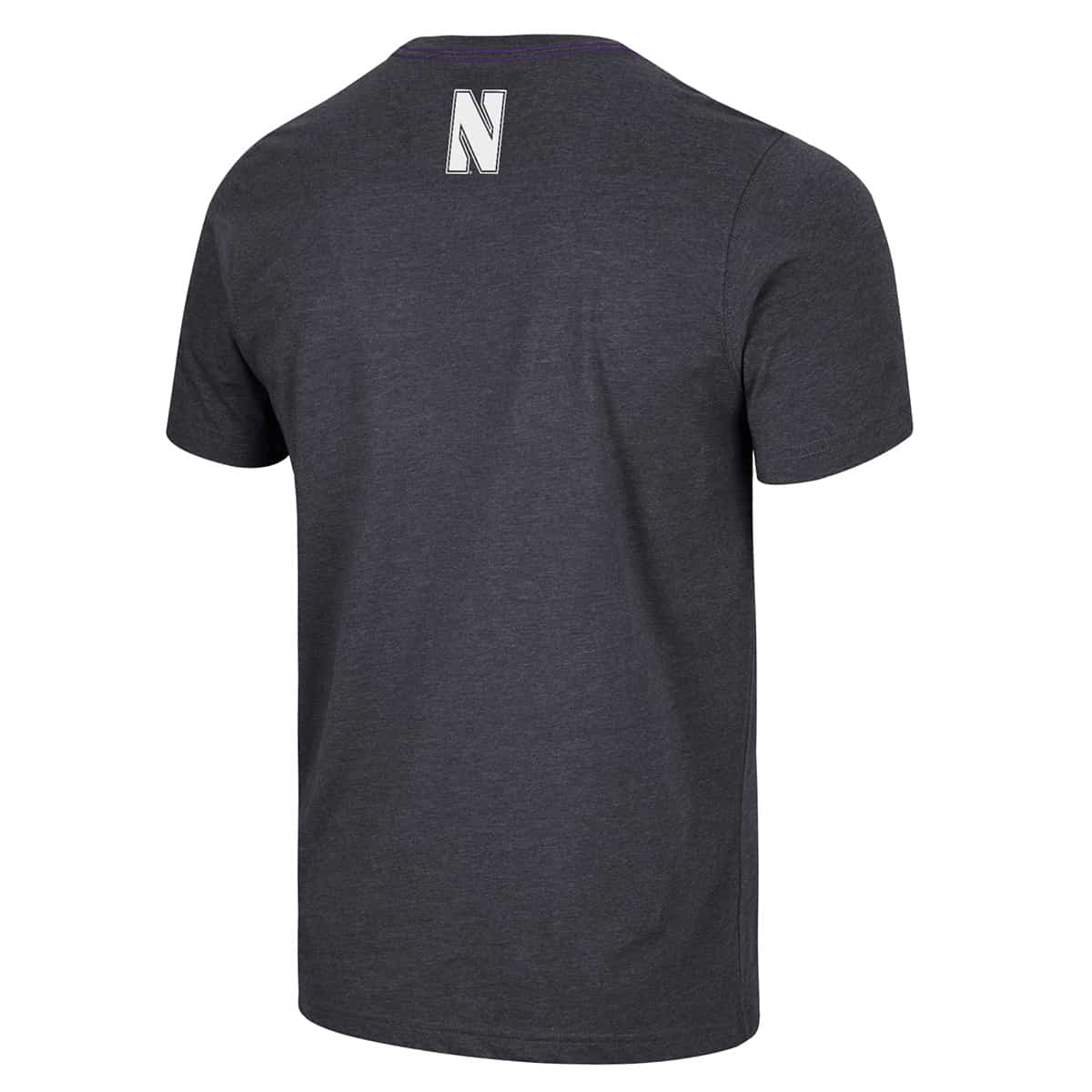 Northwestern University Wildcats Colosseum Men's Black Ignition Timing S/S Tee - Back Side