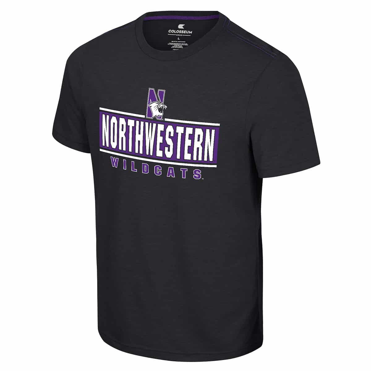 Northwestern University Wildcats Colosseum Men's Black No Problemo S/S Tee