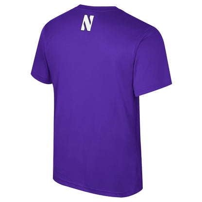 Northwestern University Wildcats Colosseum Men's Snell Purple S/S Poly Tee -Back