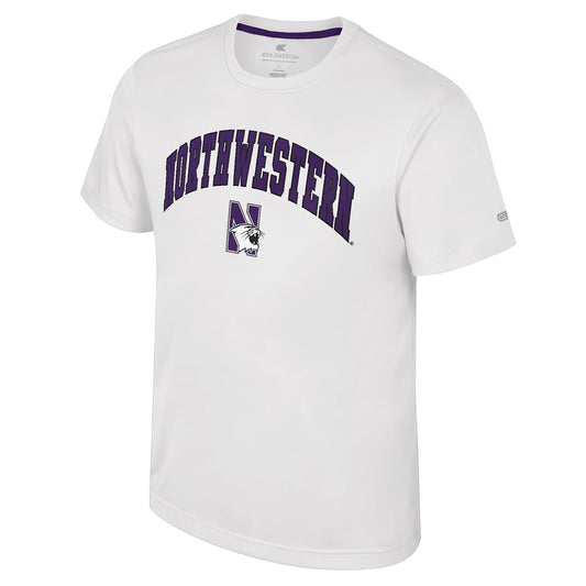 Northwestern University Wildcats Colosseum Men's Snell White S/S Poly Tee