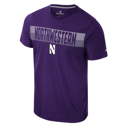 Northwestern University Wildcats Colosseum Men's Russ Purple S/S Active Blend Tee