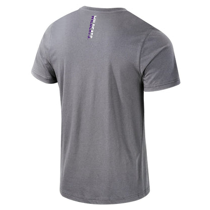 Northwestern University Wildcats Colosseum Men's Russ Heather Gray S/S Active Blend Tee -Back