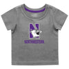 Northwestern University Wildcats Colosseum Infant Boys Gray S/S T-Shirt with N-Cat Over Northwestern