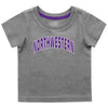 Northwestern University Wildcats Colosseum Infant Boys Gray S/S T-Shirt with Arched Northwestern Design