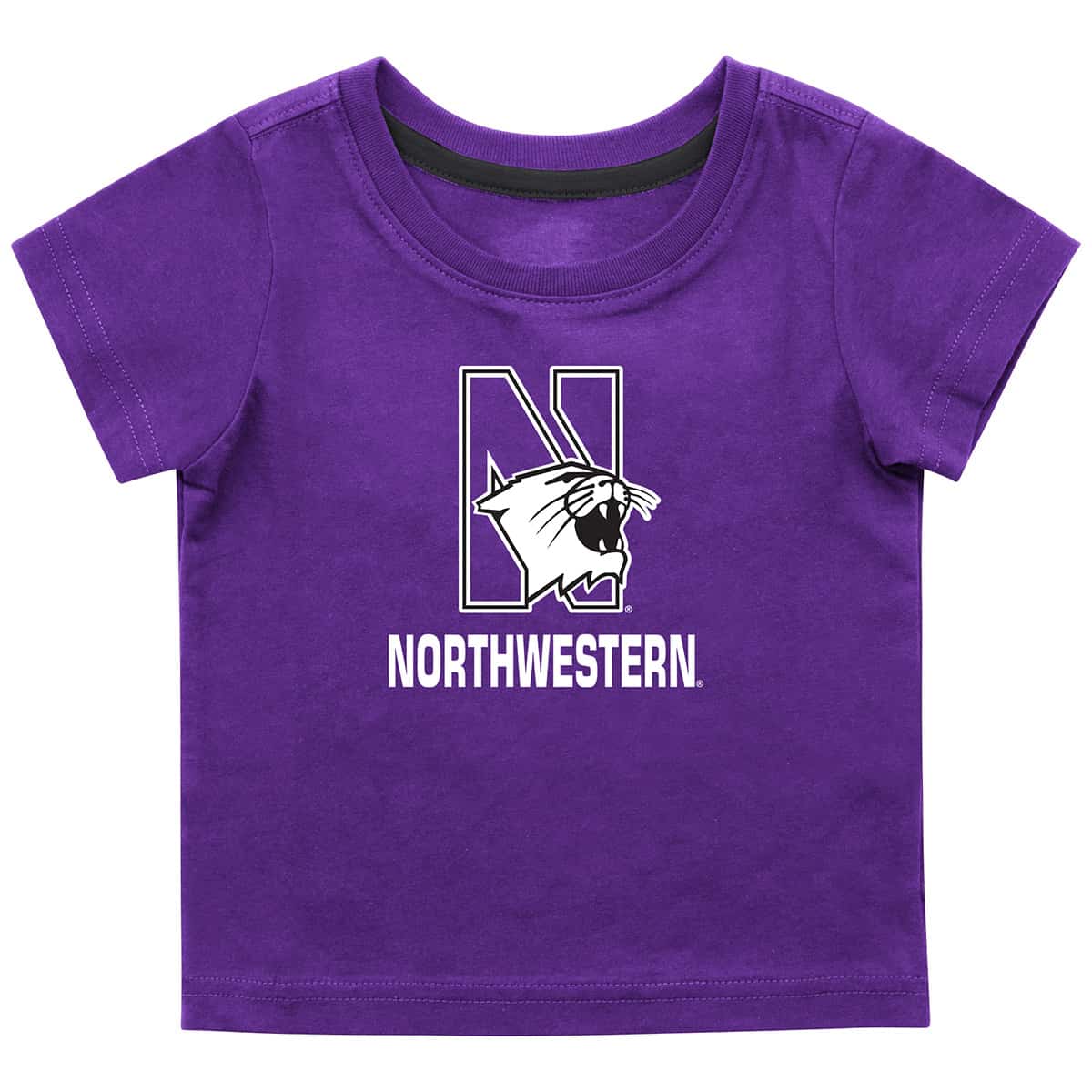 Northwestern University Wildcats Colosseum Infant Boys Purple S/S T-Shirt with N-Cat Over Northwestern