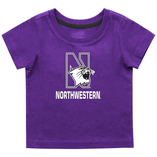 Northwestern University Wildcats Colosseum Infant Boys Purple S/S T-Shirt with N-Cat Over Northwestern