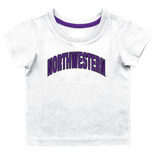 Northwestern University Wildcats Colosseum Infant Boys White S/S T-Shirt with Arched Northwestern Design