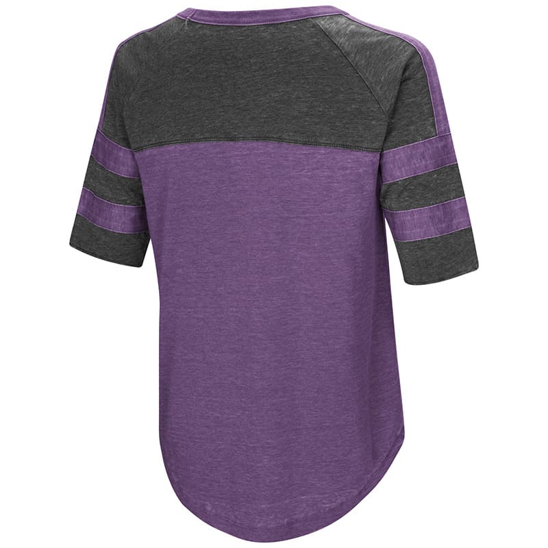 Northwestern University Wildcats Colosseum Ladies Purple Big Sweet Dollars S/S T-Shirt with Stylized N Design-Back