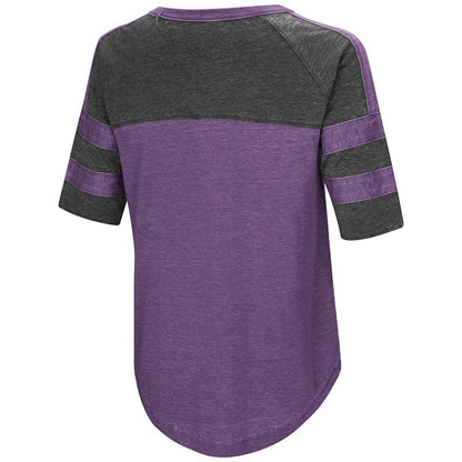 Northwestern University Wildcats Colosseum Ladies Purple Big Sweet Dollars S/S T-Shirt with Stylized N Design-Back
