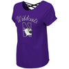 Northwestern University Wildcats Colosseum Ladies Purple Milan Strappy T-Shirt with N-Cat Design