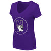 Northwestern University Wildcats Colosseum Ladies Purple Parma V-Neck T-Shirt with N-Cat Design