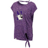 Northwestern University Wildcats Colosseum Ladies Purple Como Tie Front T-Shirt with N-Cat Design