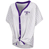 Northwestern University Wildcats Ladies Playground Striped S/S Tee