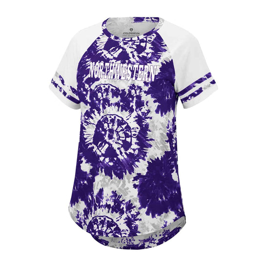 Northwestern University Wildcats Colosseum Ladie's Annie Oversized Raglan S/S Tee