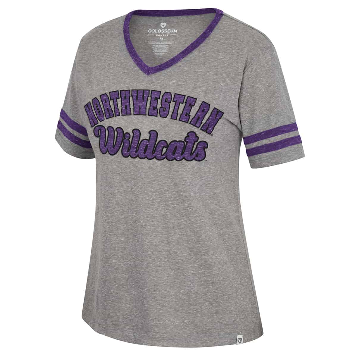Northwestern University Wildcats Colosseum Ladies Lana Oversized V-Neck Tee