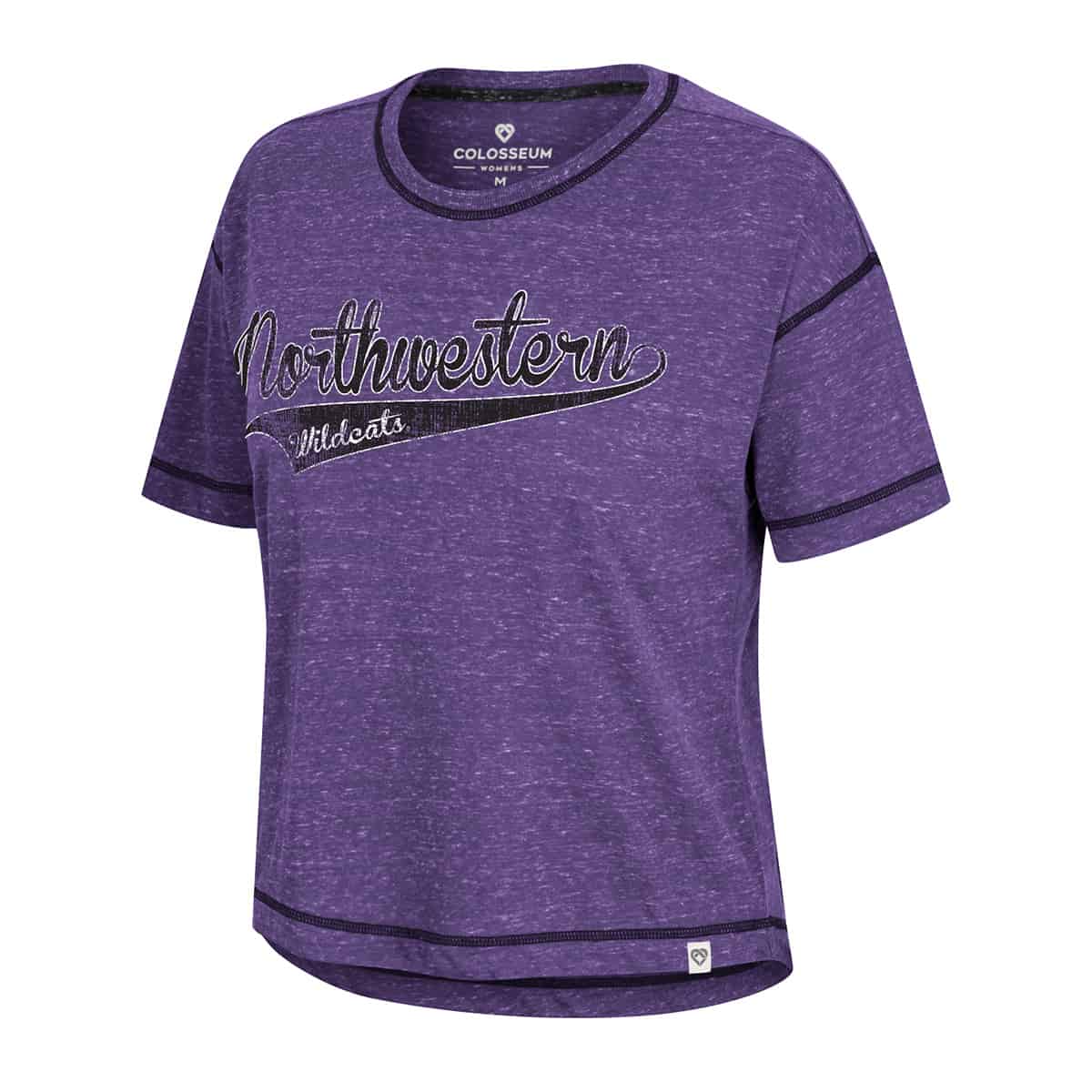 Northwestern University Wildcats Colosseum Ladies Purple How To Crop S/S Tee