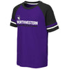 Northwestern University Wildcats Colosseum Youth Purple/Black/White Ottawa Raglan T-Shirt with N-Cat Design