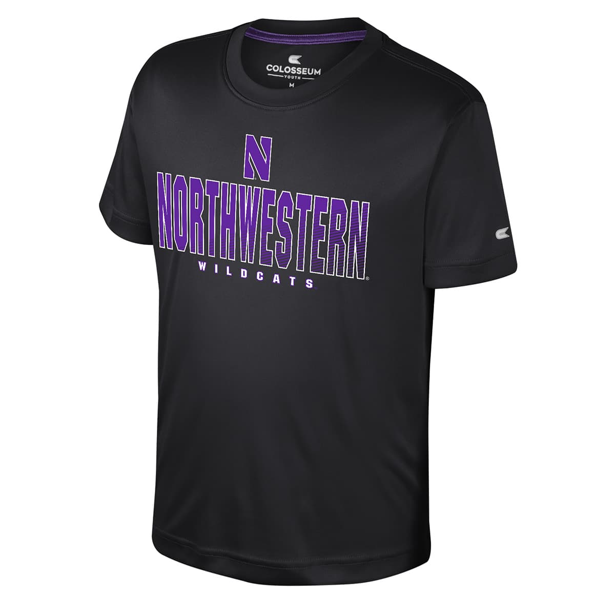 Northwestern University Wildcats Colosseum Youth Hargrove Black S/S Tee