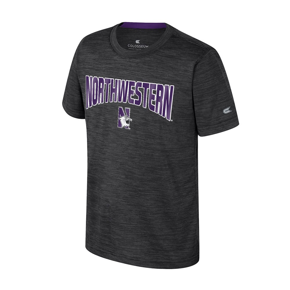 Northwestern University Wildcats Colosseum Youth Rylos Black S/S Tee