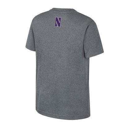 Northwestern University Wildcats Colosseum Youth Arcade Heather Charcoal S/S Tee