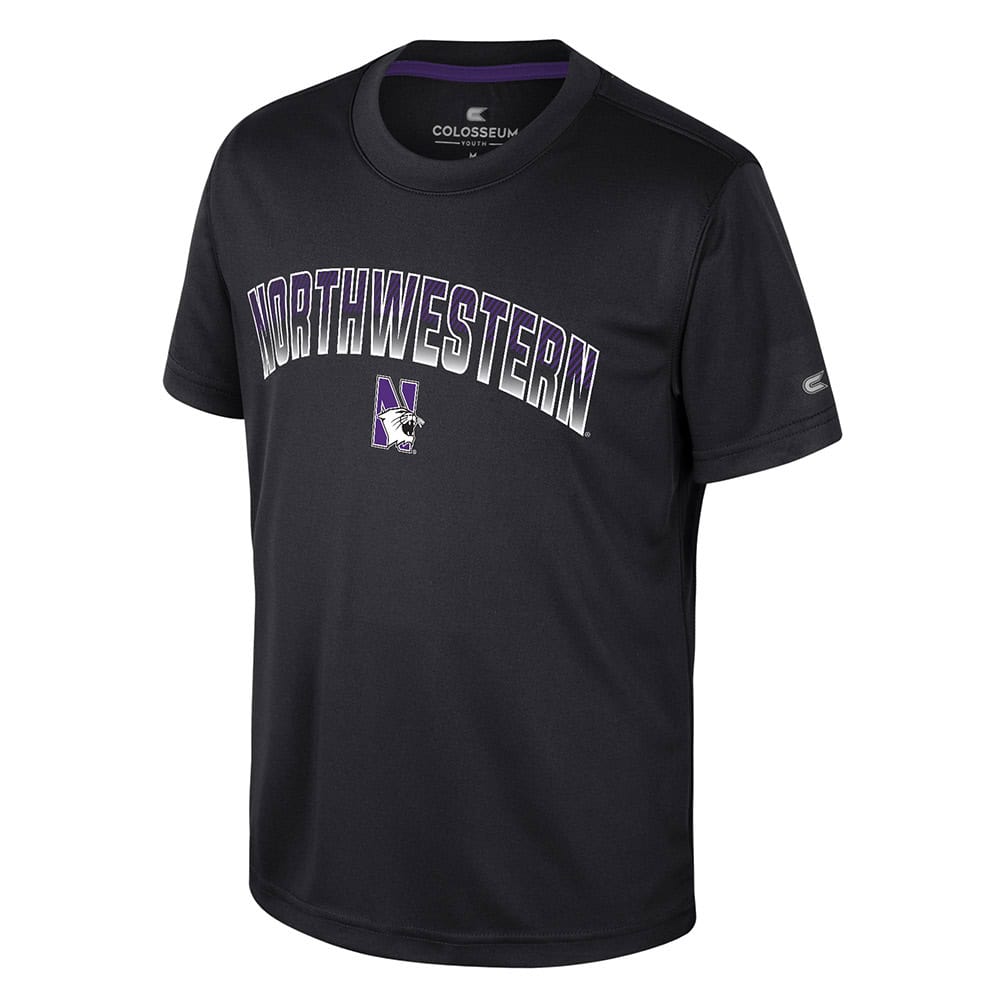 Northwestern University Wildcats Colosseum Youth Armada Black S/S Tee