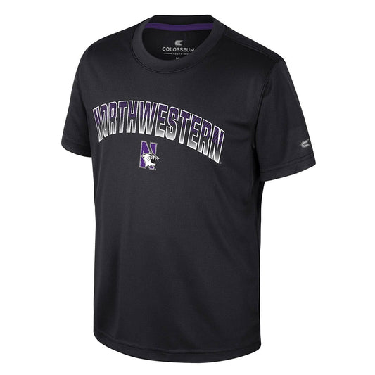 Northwestern University Wildcats Colosseum Youth Armada Black S/S Tee